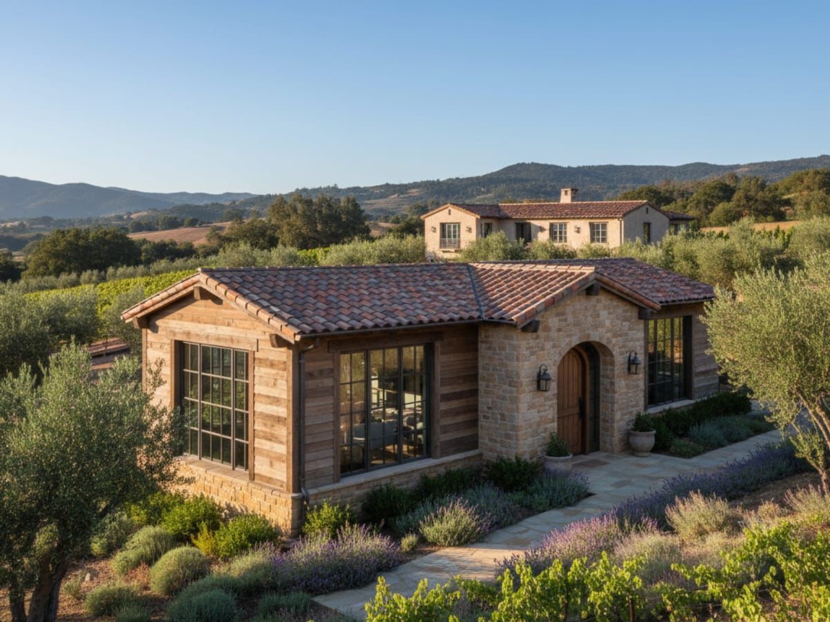Estate guest house seamlessly integrated with landscape